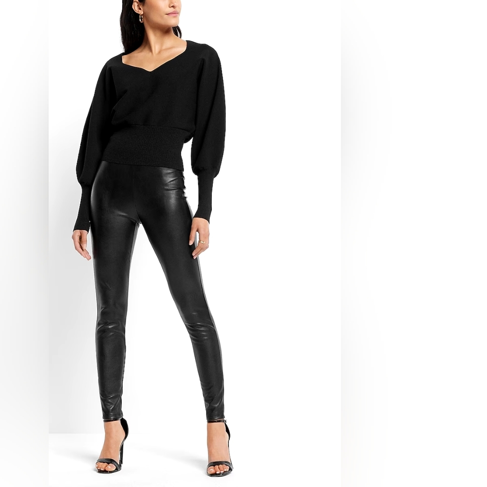 Express Super High Waisted Faux Leather Leggings